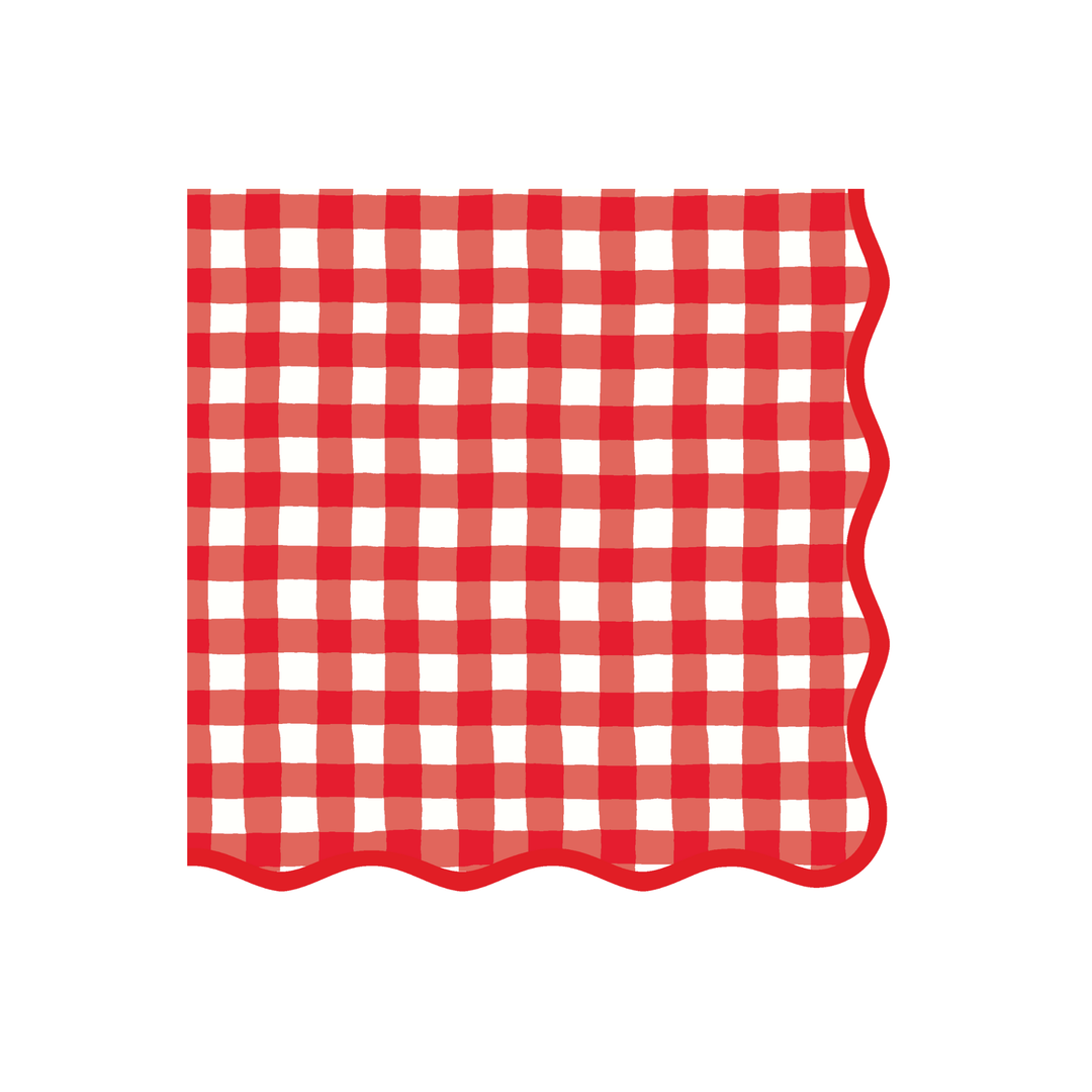 ELEGANT CHERRY RED GINGHAM DINNER NAPKINS Bonjour Fete Napkins ELEGANT CHERRY RED GINGHAM DINNER NAPKINS Bonjour Fete - Party Supplies