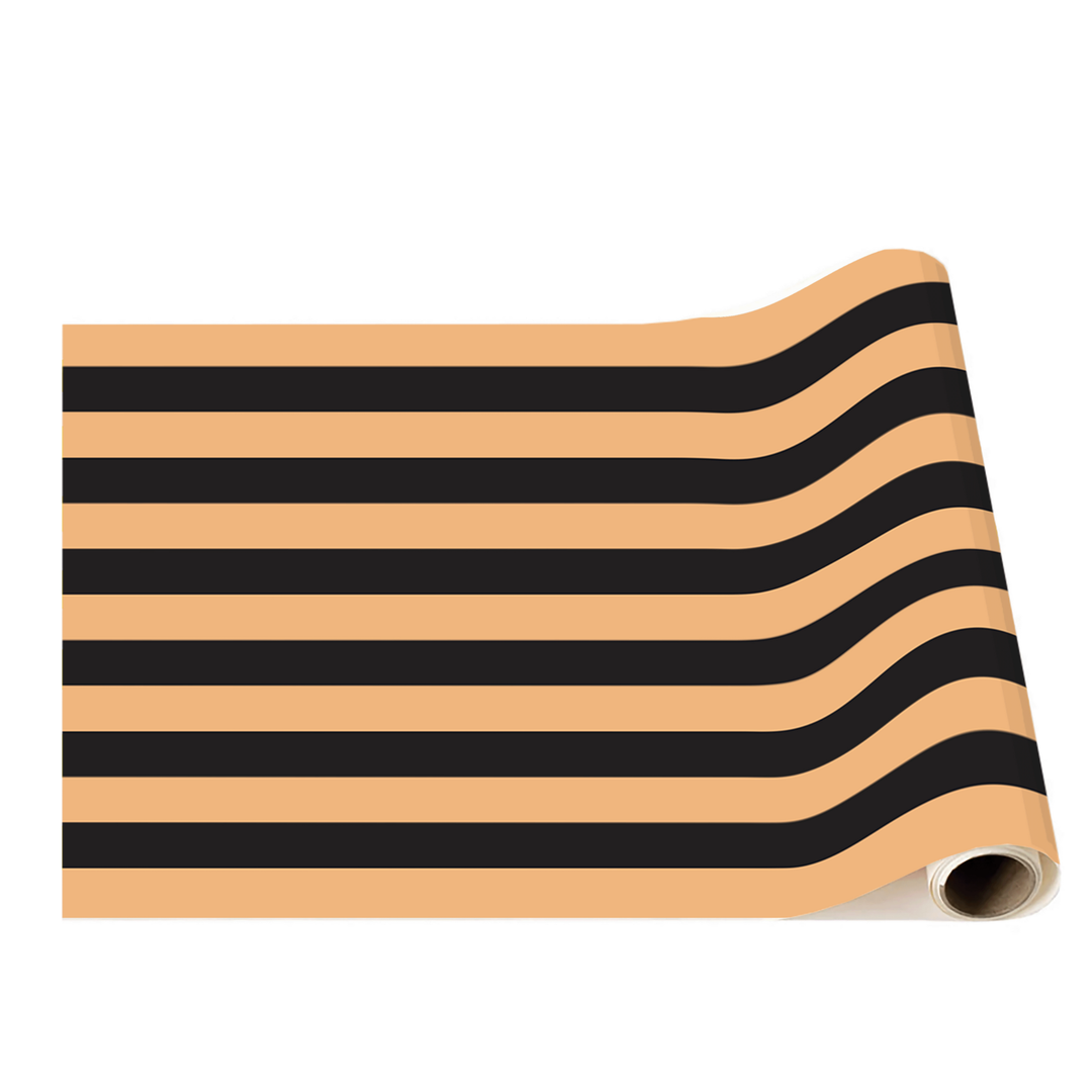 ORANGE & BLACK SIGNATURE CABANA STRIPE TABLE RUNNER Bonjour Fête Table Covers & Placemats ORANGE & BLACK SIGNATURE CABANA STRIPE TABLE RUNNER Bonjour Fete - Party Supplies
