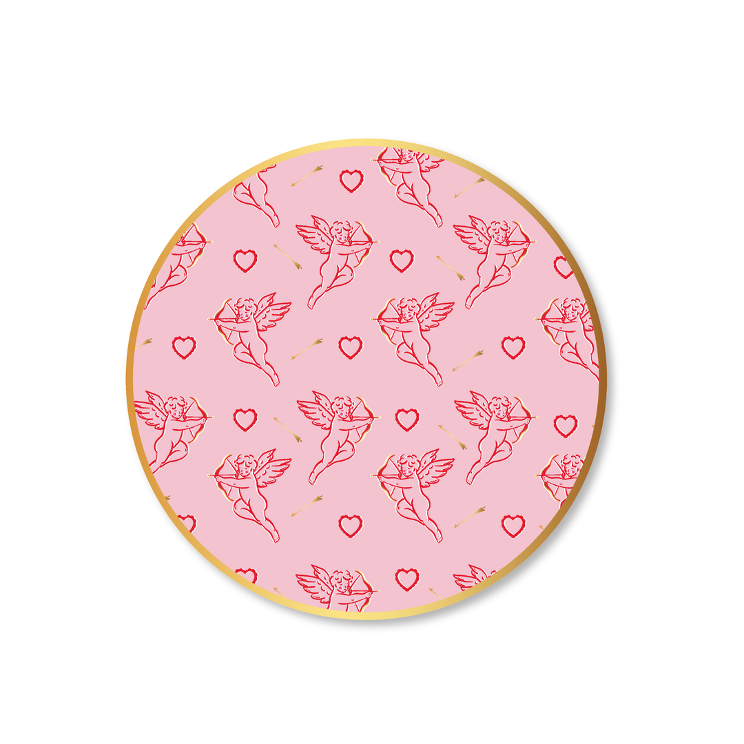 CUPID'S CRUSH PINK SMALL PLATES Bonjour Fete Plates CUPID'S CRUSH PINK SMALL PLATES Bonjour Fete - Party Supplies