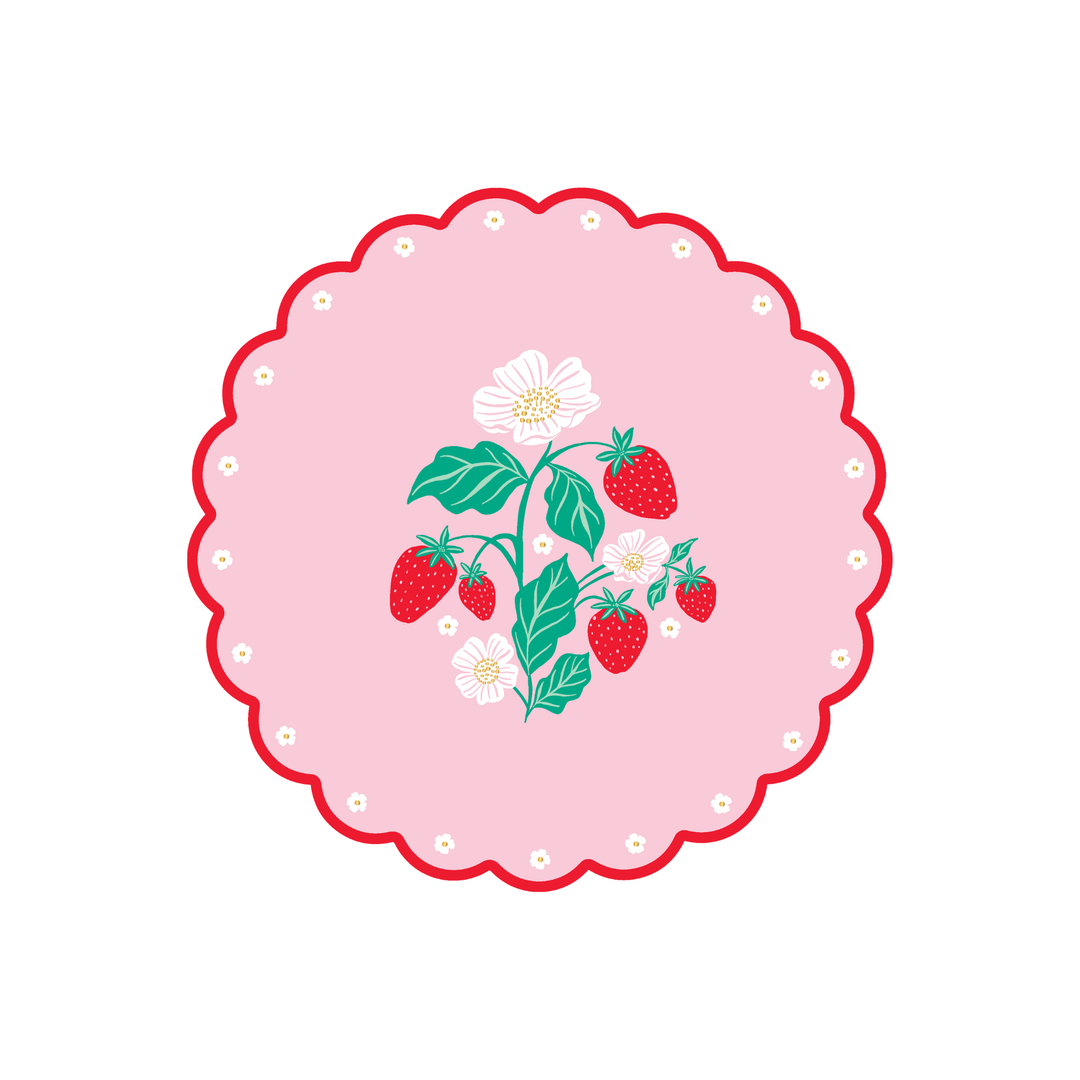 SWEET STRAWBERRY SMALL PLATES Bonjour Fete Plates SWEET STRAWBERRY SMALL PLATES Bonjour Fete - Party Supplies