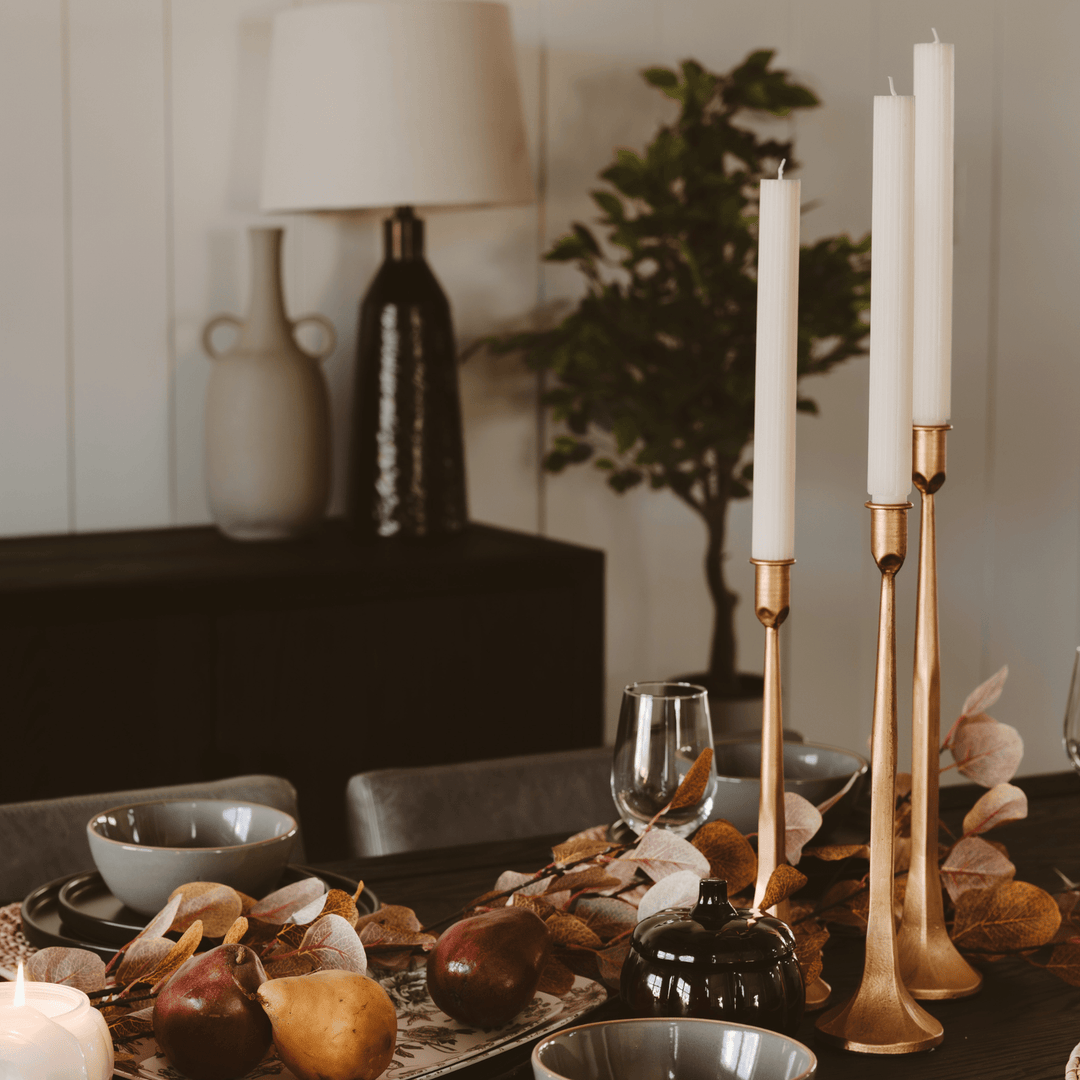 Gold Cast Iron Taper Candle Holders Sweet Water Decor taper holder Gold Cast Iron Taper Candle Holders Bonjour Fete - Party Supplies