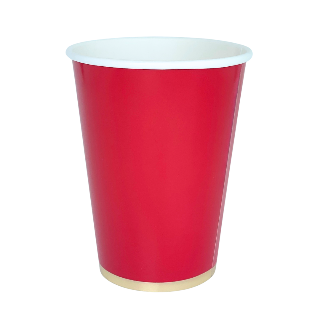 CHERRY RED SIGNATURE CUPS Bonjour Fete Cups CHERRY RED SIGNATURE CUPS Bonjour Fete - Party Supplies