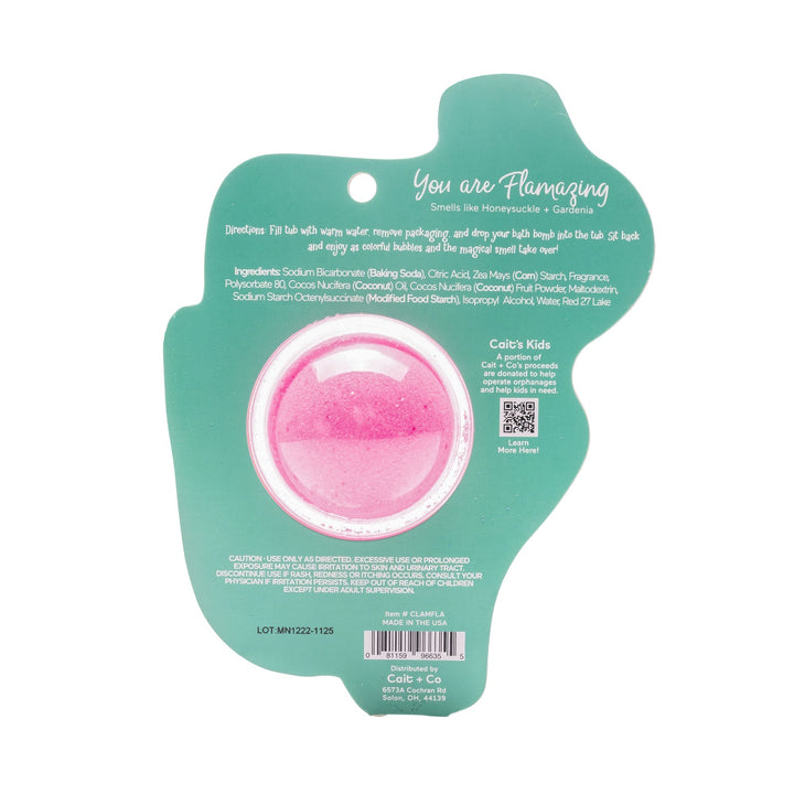 Flamingo Bath Bomb Clamshell Cait + Co Bath Bombs Flamingo Bath Bomb Clamshell Bonjour Fete - Party Supplies