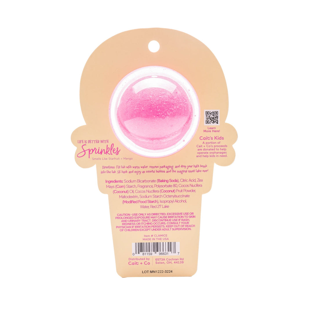 Ice Cream Bath Bomb Clamshell Cait + Co Bath Bombs Ice Cream Bath Bomb Clamshell Bonjour Fete - Party Supplies