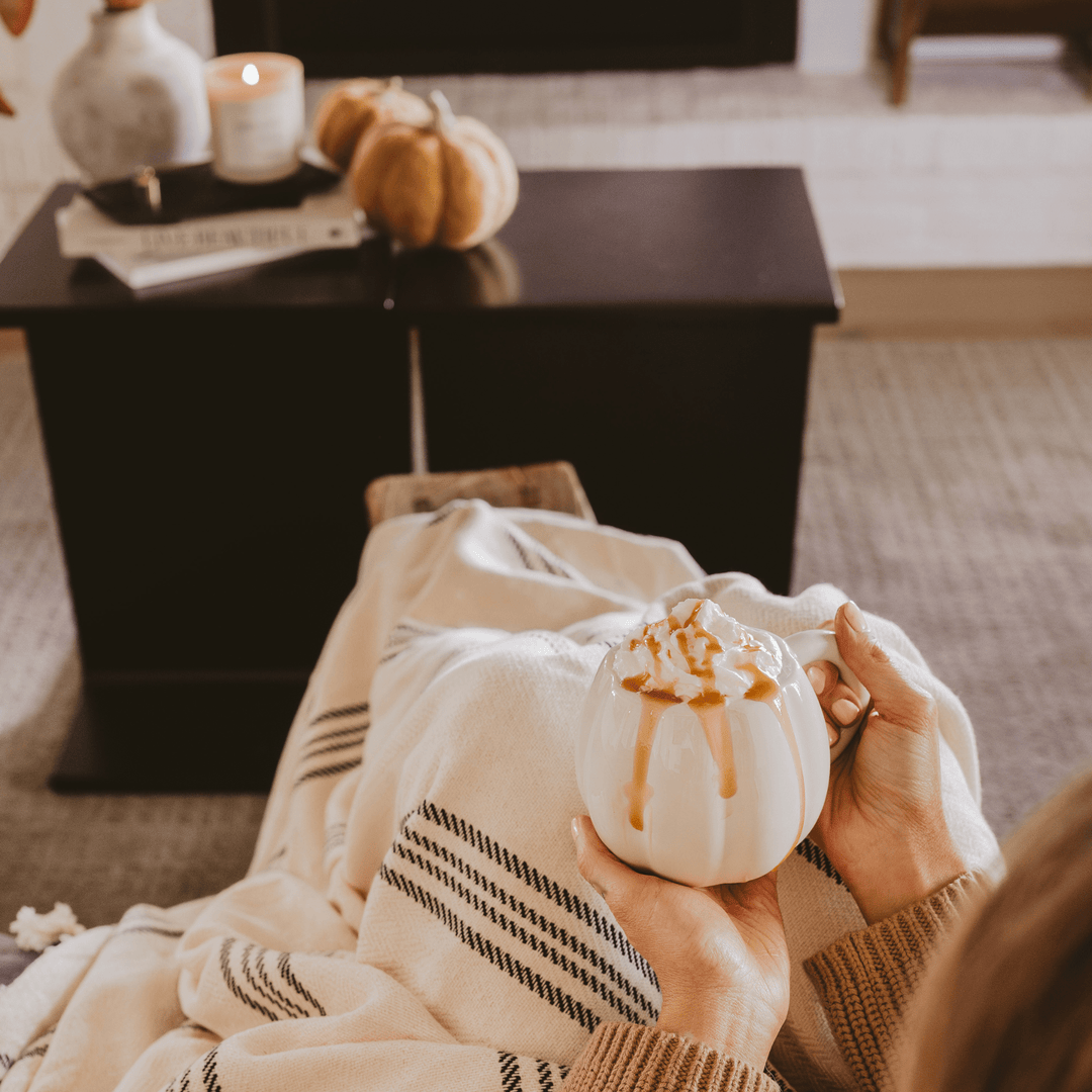 Cream Pumpkin 19 oz Figural Coffee Mug