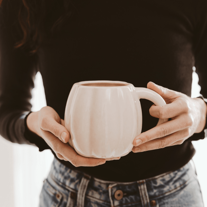 Cream Pumpkin 19 oz Figural Coffee Mug