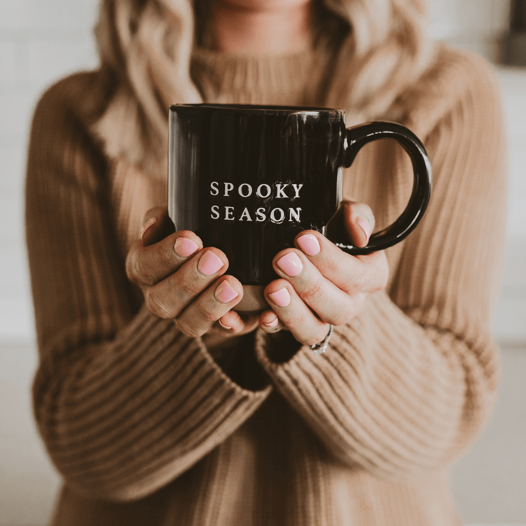 Spooky Season 14 oz Black Stoneware Coffee Mug