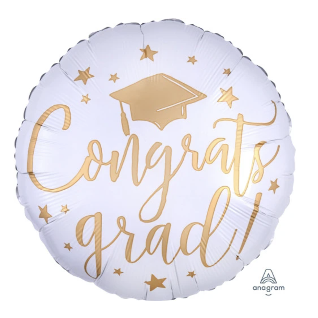 CONGRATS GRAD ROUND BALLOON Anagram Balloons Balloons Bonjour Fete - Party Supplies