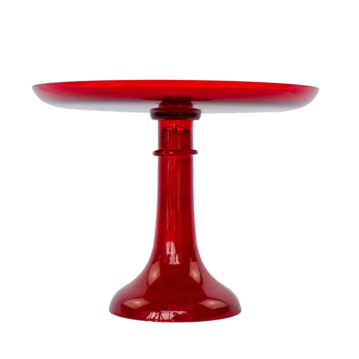 Estelle Cake Stand {Red} Estelle Colored Glass Cake Stand CAKE STAND Estelle Cake Stand {Red} Bonjour Fete - Party Supplies