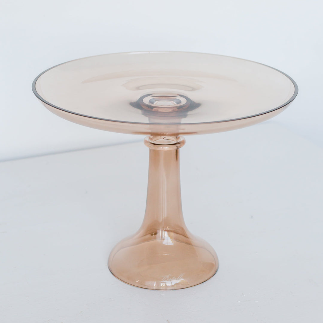 Estelle Cake Stand {Mocha Mousse (Our Amber Smoke)} Estelle Colored Glass Cake Stand Amber Smoke Estelle Cake Stand {Mocha Mousse (Our Amber Smoke)} Bonjour Fete - Party Supplies