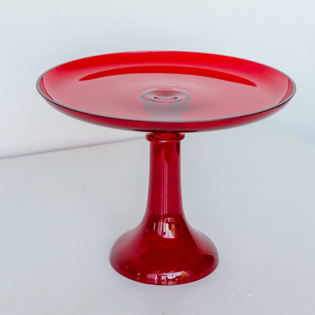 Estelle Cake Stand {Red} Estelle Colored Glass Cake Stand CAKE STAND Estelle Cake Stand {Red} Bonjour Fete - Party Supplies