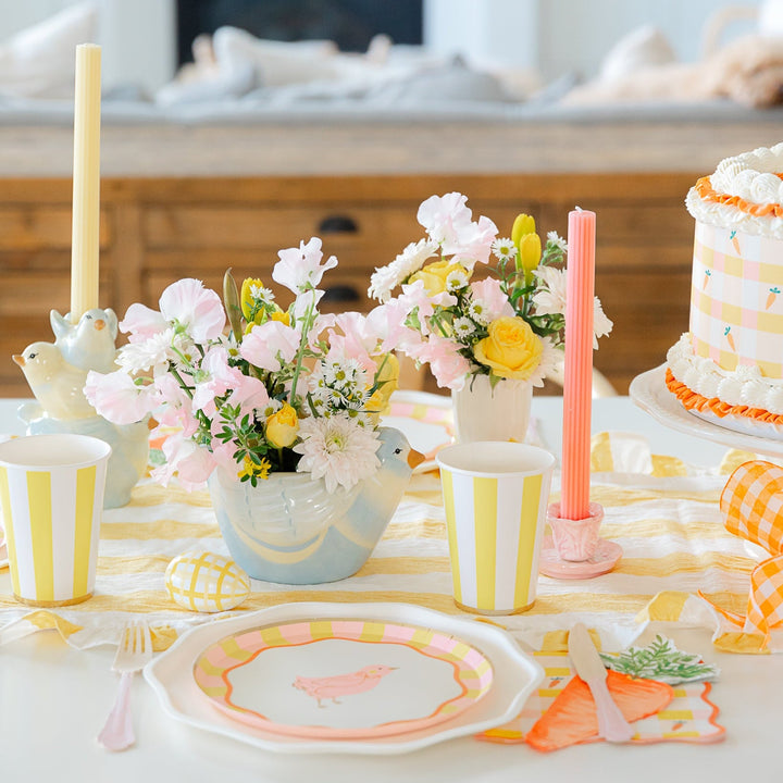 SOLEIL YELLOW SIGNATURE CABANA STRIPE CUPS Bonjour Fete SOLEIL YELLOW SIGNATURE CABANA STRIPE CUPS Bonjour Fete - Party Supplies
