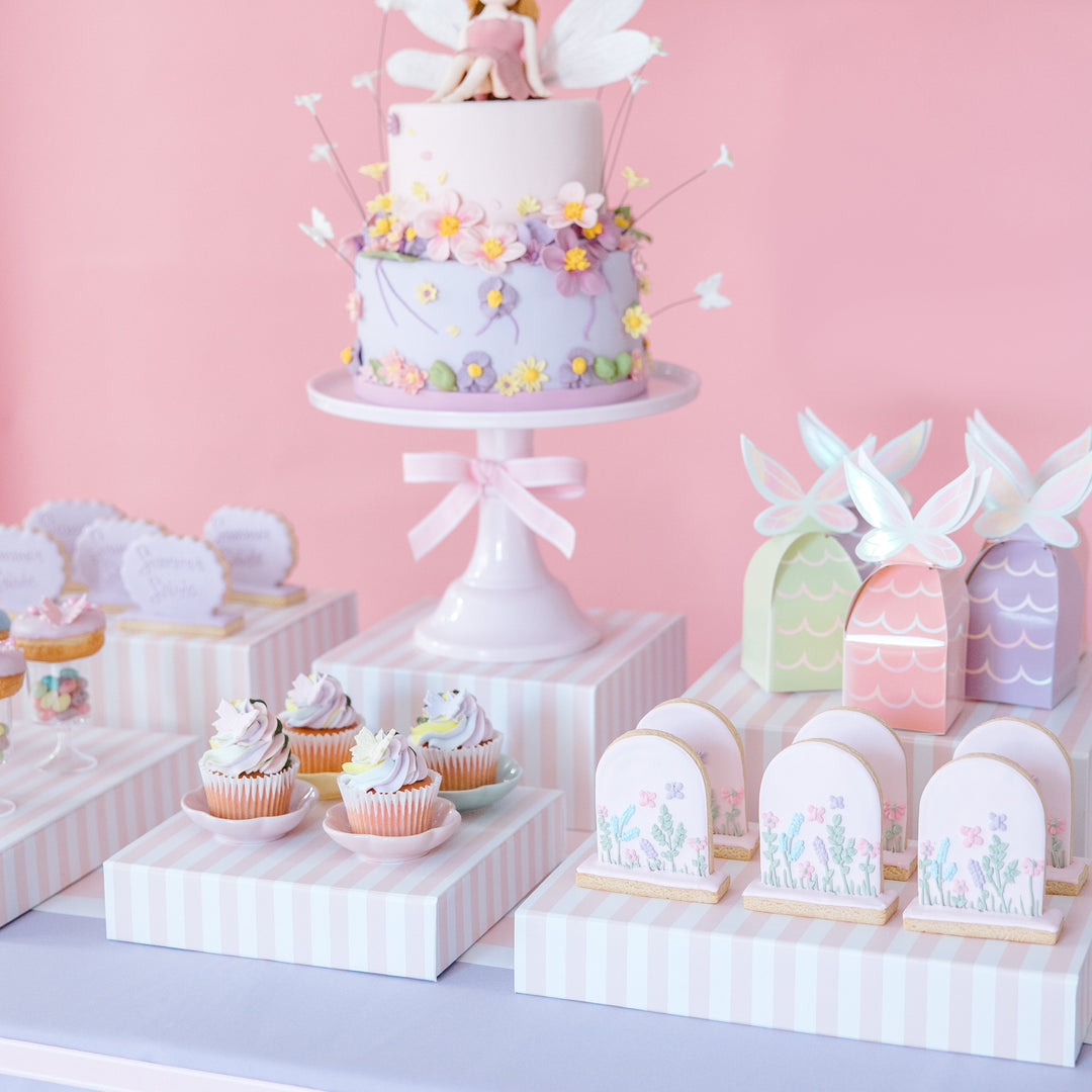 PETAL PINK CABANA STRIPE DISPLAY BOX RISERS - Bonjour Fête 