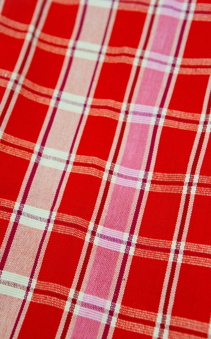 Camila plaid dish towel, a patterned towel for drying glassware and lining baskets