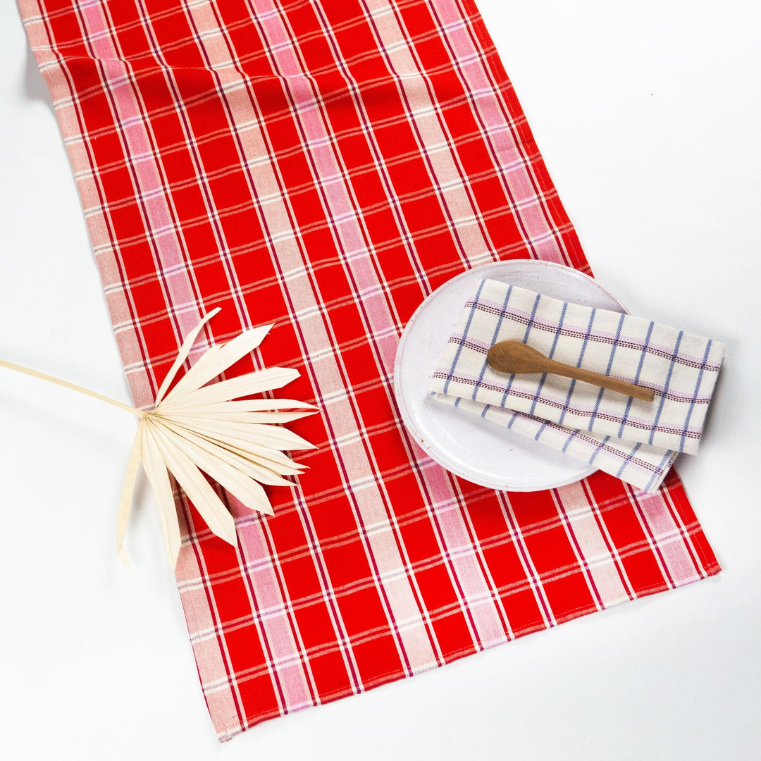 Camila Plaid Table Runner Archive New York Kitchen Camila Plaid Table Runner Bonjour Fete - Party Supplies