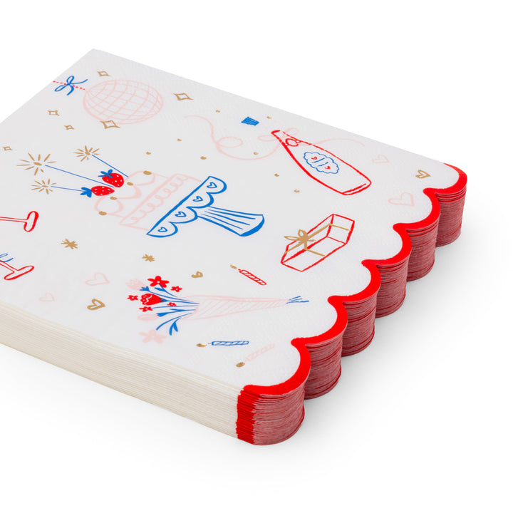 CELEBRATION ICON LARGE NAPKINS Bonjour Fete Napkins CELEBRATION ICON LARGE NAPKINS Bonjour Fete - Party Supplies