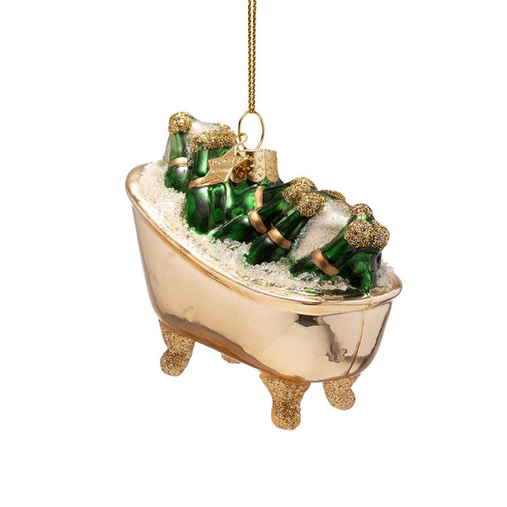 CHAMPAGNE BATHTUB GLASS ORNAMENT Vondels CHAMPAGNE BATHTUB GLASS ORNAMENT Bonjour Fete - Party Supplies