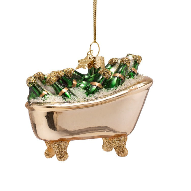 CHAMPAGNE BATHTUB GLASS ORNAMENT Vondels CHAMPAGNE BATHTUB GLASS ORNAMENT Bonjour Fete - Party Supplies