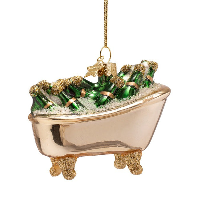 CHAMPAGNE BATHTUB GLASS ORNAMENT Vondels CHAMPAGNE BATHTUB GLASS ORNAMENT Bonjour Fete - Party Supplies