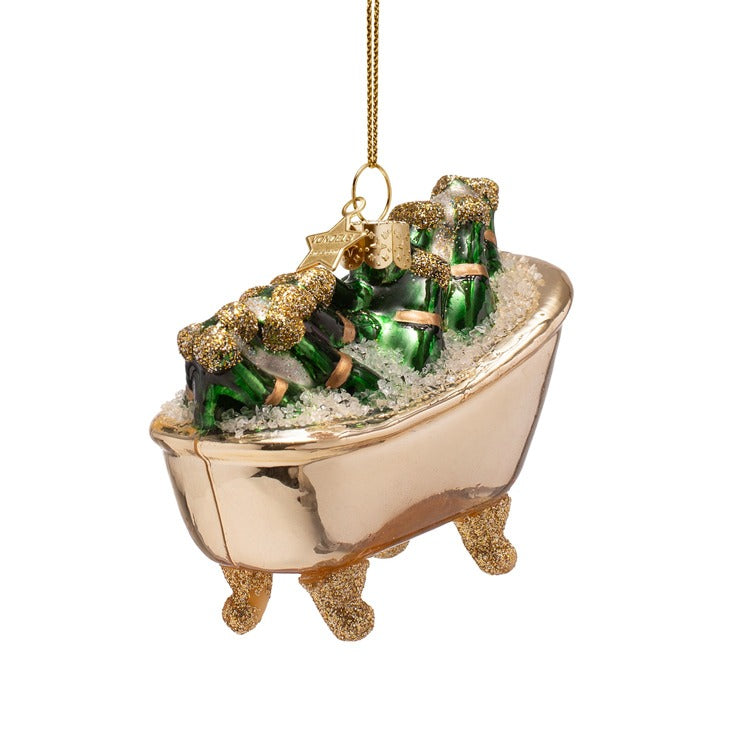 CHAMPAGNE BATHTUB GLASS ORNAMENT Vondels CHAMPAGNE BATHTUB GLASS ORNAMENT Bonjour Fete - Party Supplies