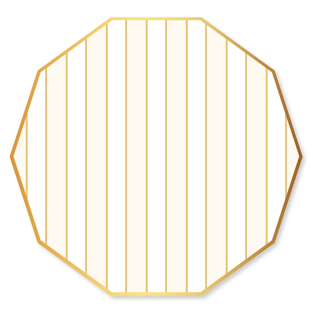 CHAMPAGNE FIZZ SIGNATURE CABANA STRIPE PLATES Bonjour Fete Plates CHAMPAGNE FIZZ SIGNATURE CABANA STRIPE PLATES Bonjour Fete - Party Supplies