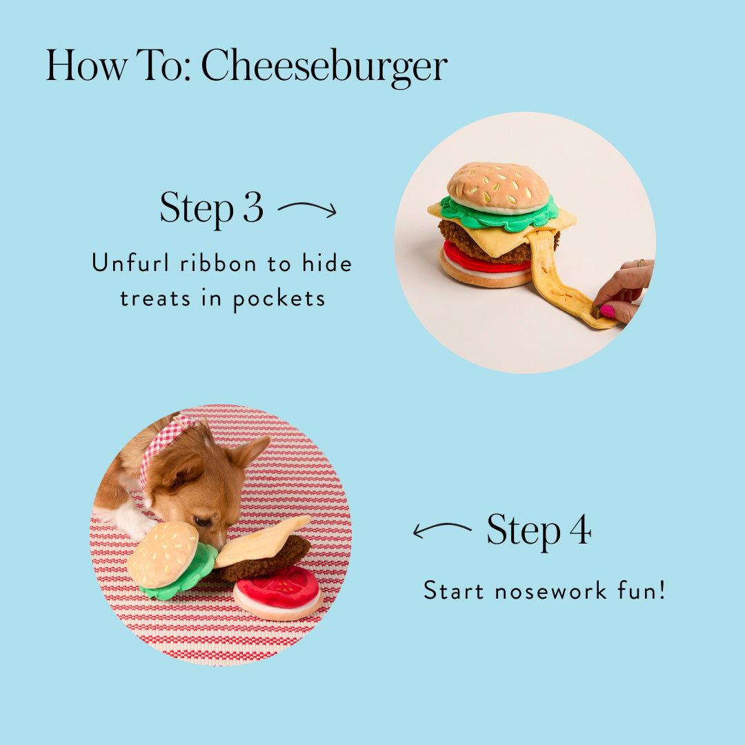 Cheeseburger Interactive Snuffle Dog Toy - Bonjour Fête 