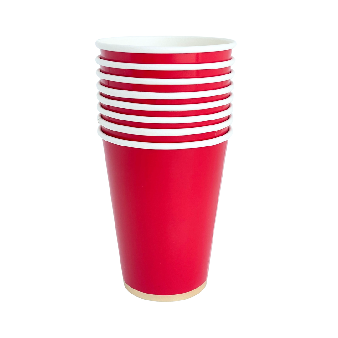 CHERRY RED SIGNATURE CUPS Bonjour Fete Cups Bonjour Fete - Party Supplies