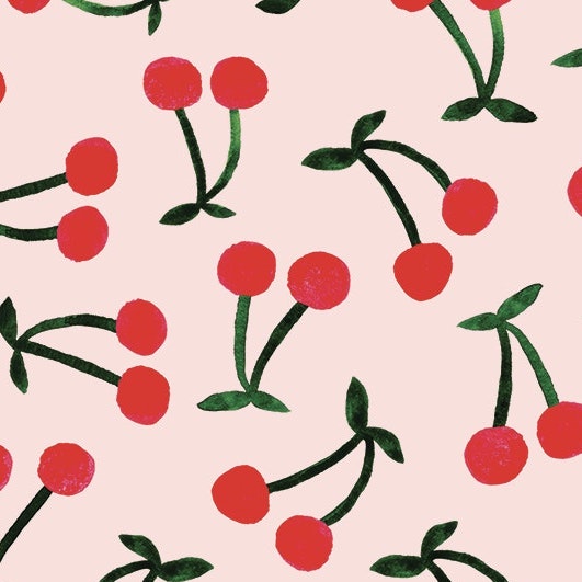 Cherry Jubilee cotton-linen fabric swatch