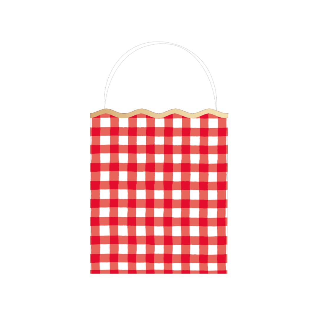 CHERRY RED GINGHAM FAVOR BAGS Bonjour Fête Favor Bags & Boxes CHERRY RED GINGHAM FAVOR BAGS Bonjour Fete - Party Supplies