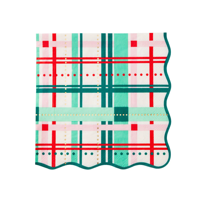 CHRISTMAS PLAID PARTY KIT Bonjour Fête  CHRISTMAS PLAID PARTY KIT Bonjour Fete - Party Supplies