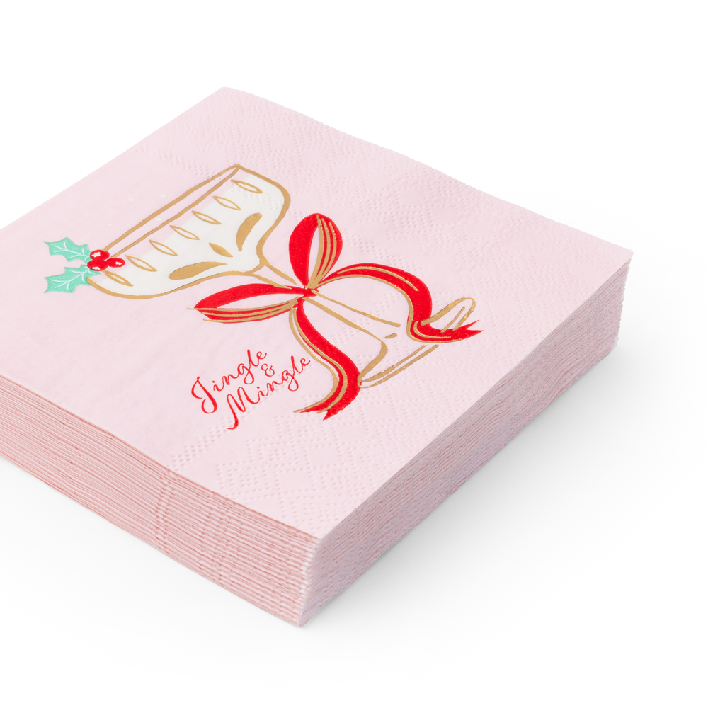 CHRISTMAS SPIRITS COCKTAIL NAPKINS Bonjour Fete Napkins Christmas Spirits Cocktail Napkins - Fun & Festive Holiday Party Supplies Bonjour Fete - Party Supplies