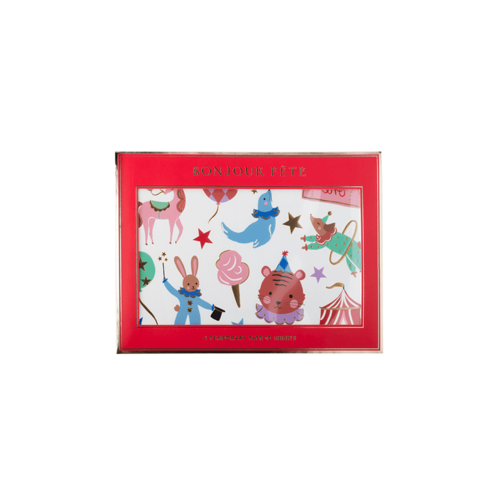 circus themed temporary tattoos for birthday pary