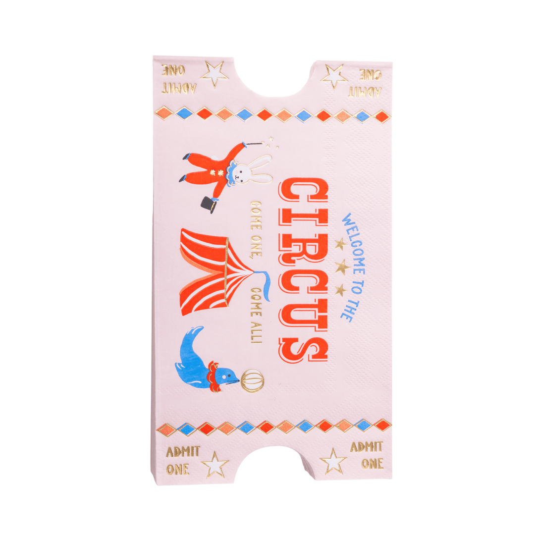 Circus Themed Ticket Party Napkin