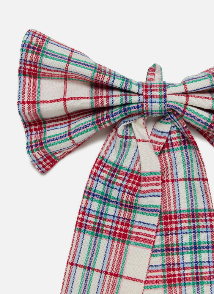 CLARA PLAID - Multi Fabric Bow