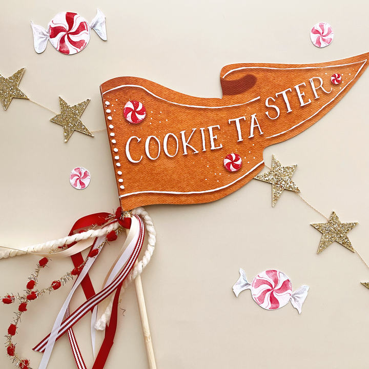Cookie Taster Party Pennant Cami Monet Party Pennants Cookie Taster Party Pennant Bonjour Fete - Party Supplies
