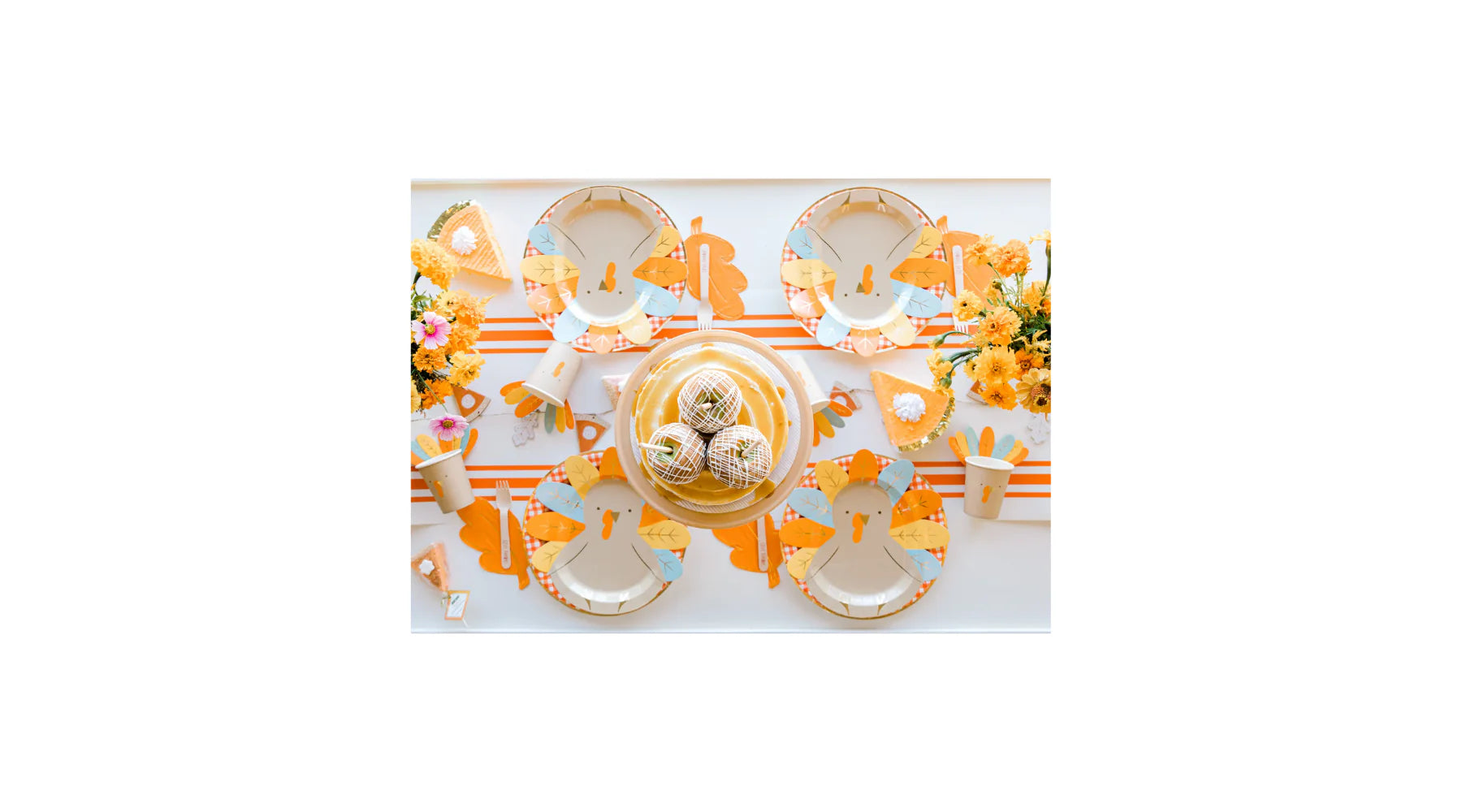 thanksgiving tablescape for kids with turkey party supplies