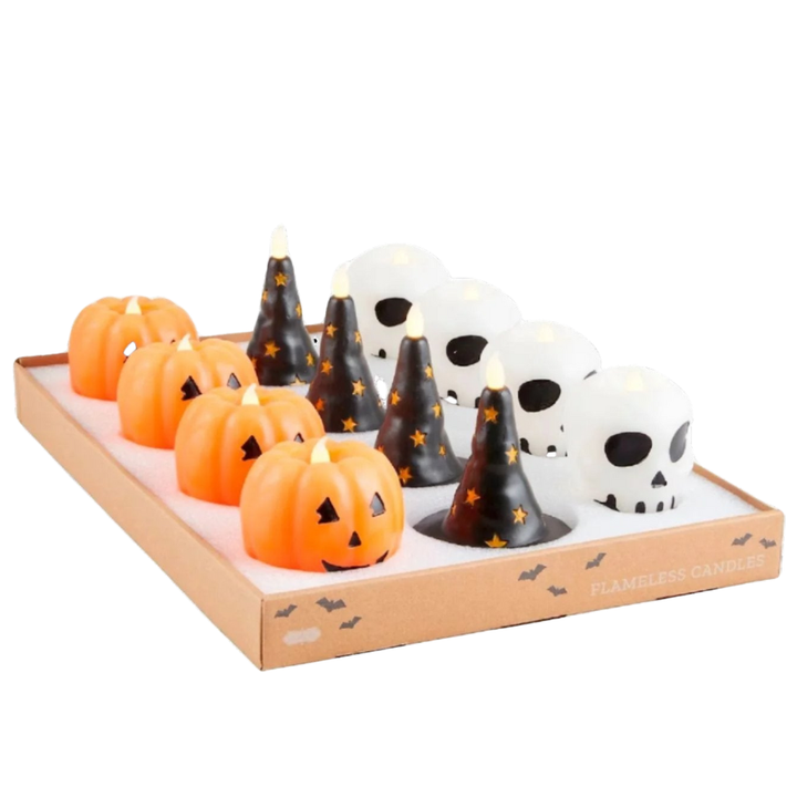 HALLOWEEN FLAMELESS CANDLE Mud Pie Halloween Home Decor Bonjour Fete - Party Supplies