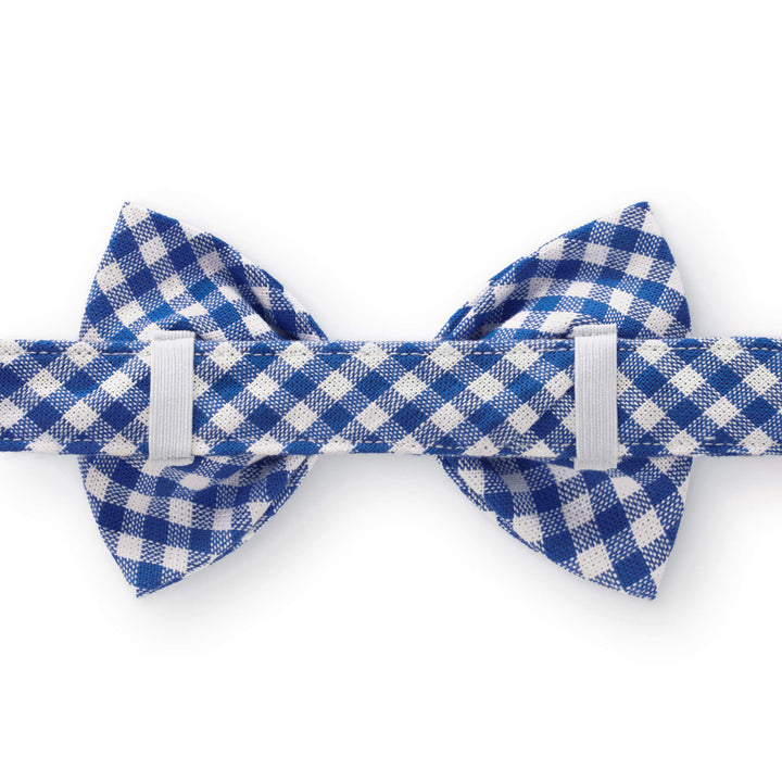 Lake Blue Gingham Bow Tie Collar