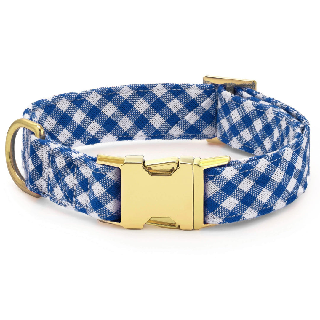 Lake Blue Gingham Bow Tie Collar