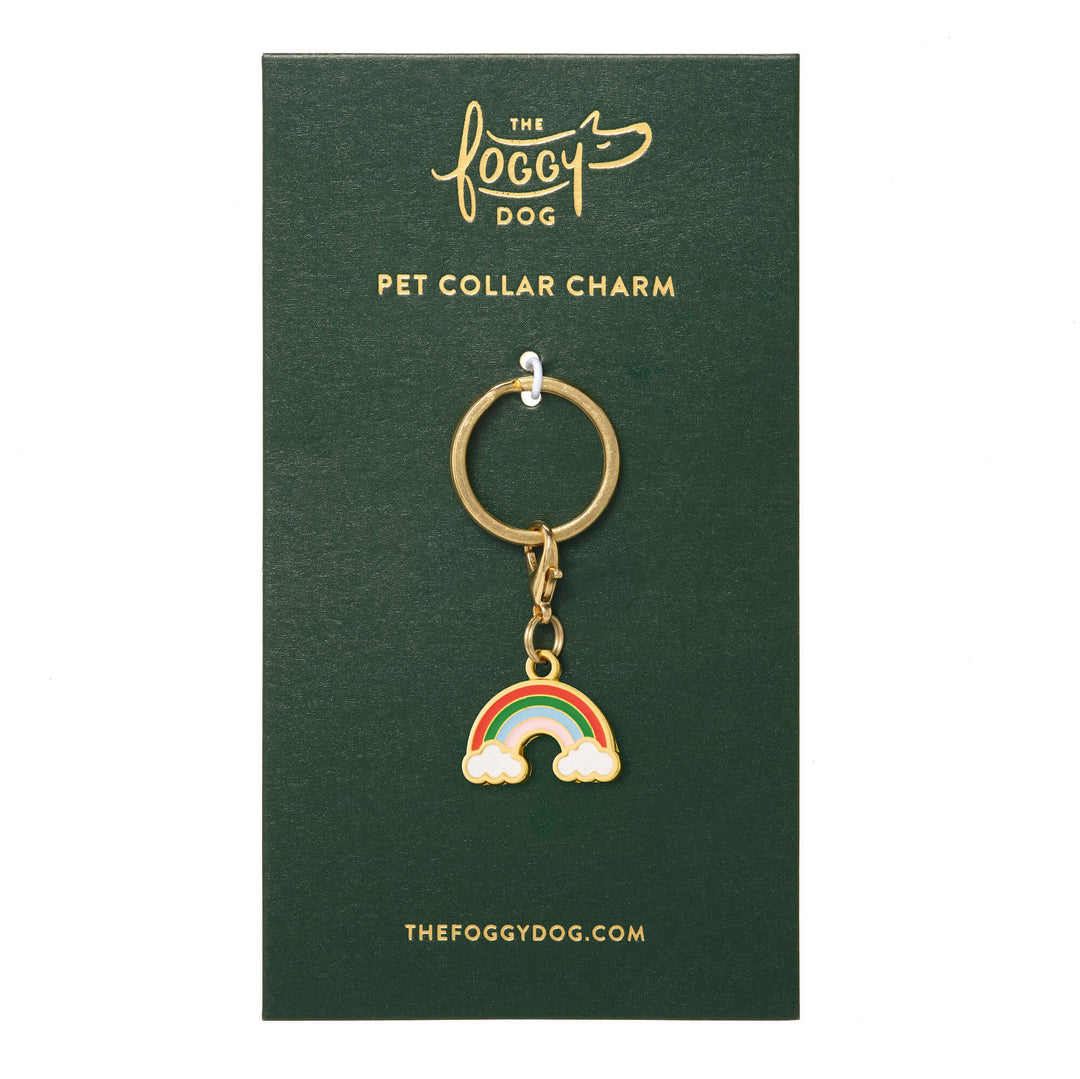 Rainbow charm shown on its backing card