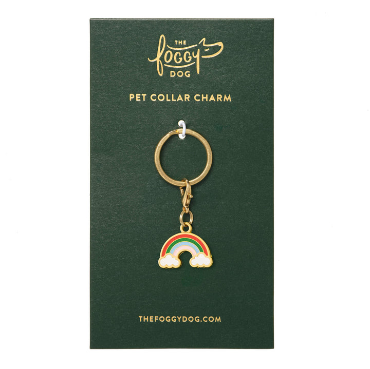 Rainbow charm shown on its backing card