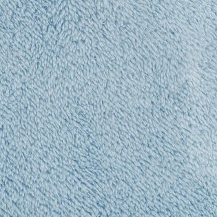 Close-up of the cornflower blue sherpa pile