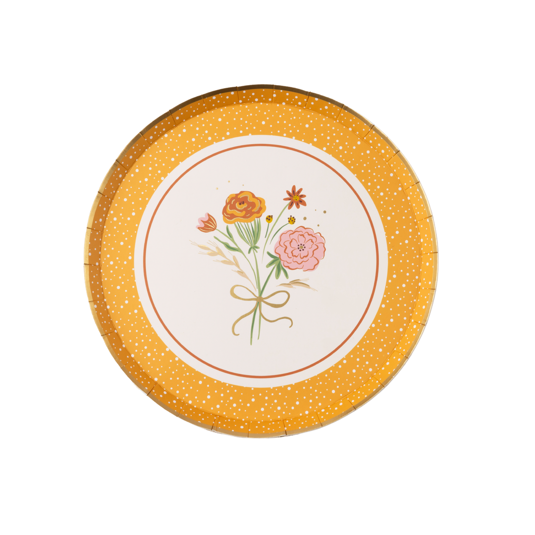 COZY FALL FLORALS DESSERT PLATES Bonjour Fete Plates COZY FALL FLORALS DESSERT PLATES Bonjour Fete - Party Supplies