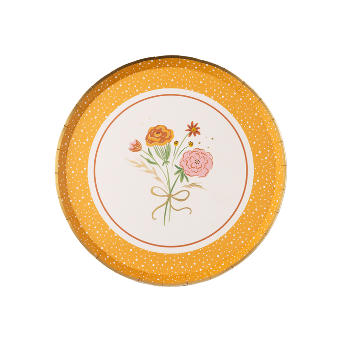 COZY FALL FLORALS DESSERT PLATES Bonjour Fete Plates COZY FALL FLORALS DESSERT PLATES Bonjour Fete - Party Supplies