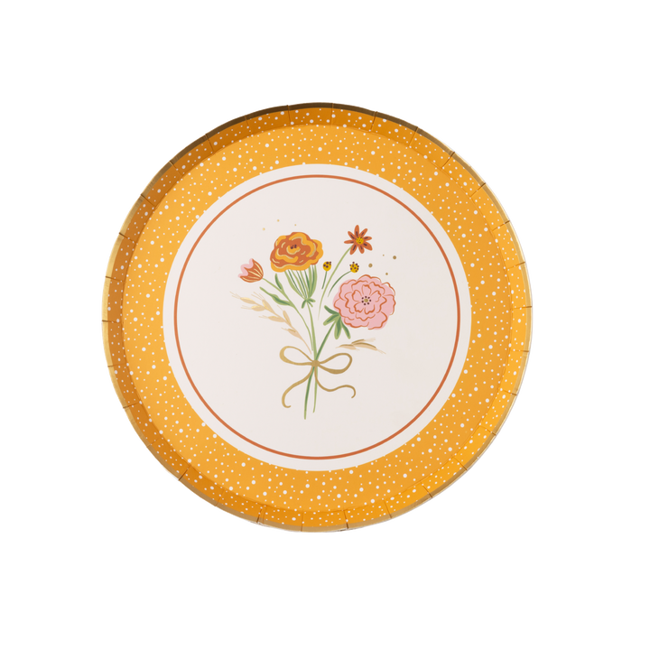 COZY FALL FLORALS DESSERT PLATES Bonjour Fete Plates COZY FALL FLORALS DESSERT PLATES Bonjour Fete - Party Supplies