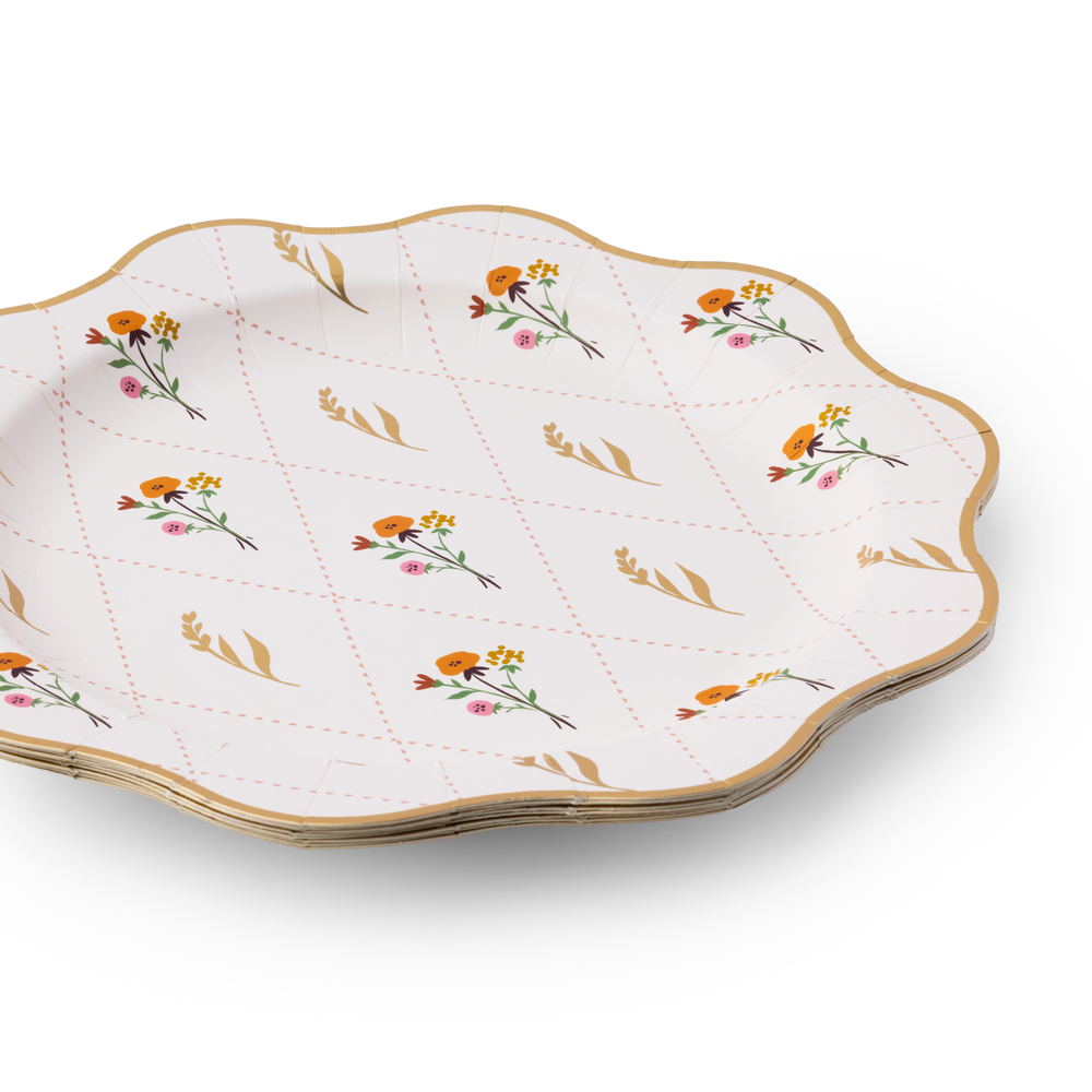 COZY FALL FLORAL DINNER PLATES Bonjour Fete Plates COZY FALL FLORAL DINNER PLATES Bonjour Fete - Party Supplies