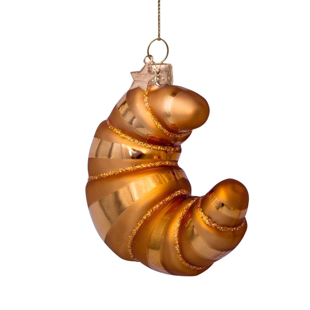 CROISSANT GLASS ORNAMENT Vondels Bonjour Fete - Party Supplies