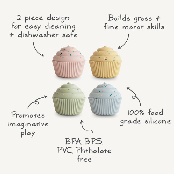 Mix and Match Cupcake Toy Mushie Bath Play set Mix and Match Cupcake Toy Bonjour Fete - Party Supplies