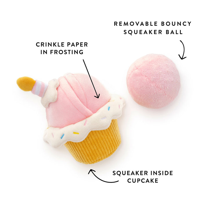 Birthday Cupcake 2-in-1 Bounce Dog Toy - Bonjour Fête 