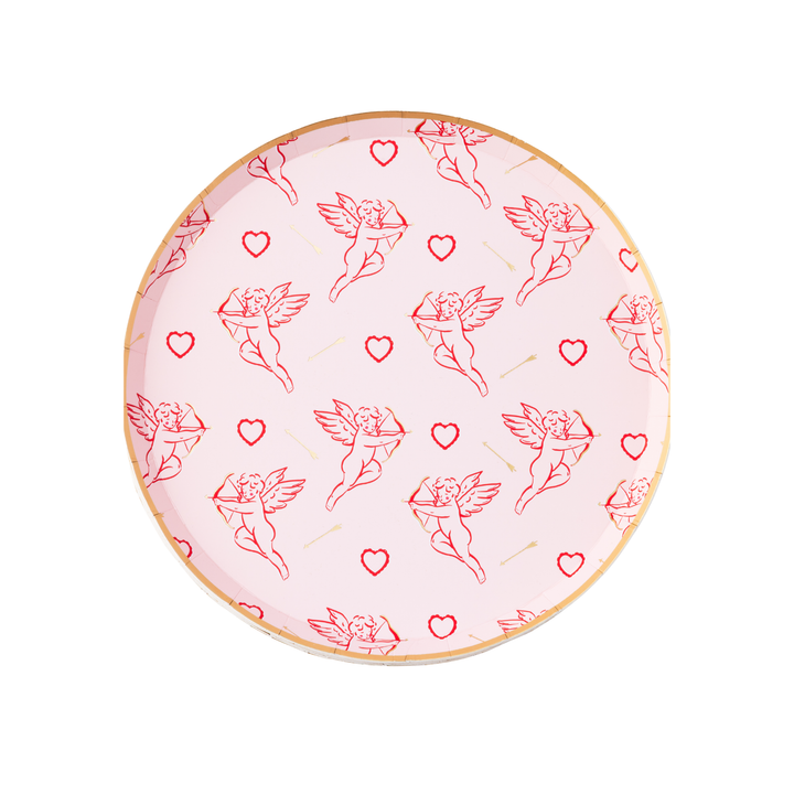 CUPID'S CRUSH PINK SMALL PLATES Bonjour Fete Plates CUPID'S CRUSH PINK SMALL PLATES Bonjour Fete - Party Supplies